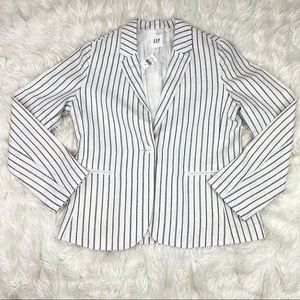 Gap Women Linen-Cotton Blend Stripe Blazer Jacket